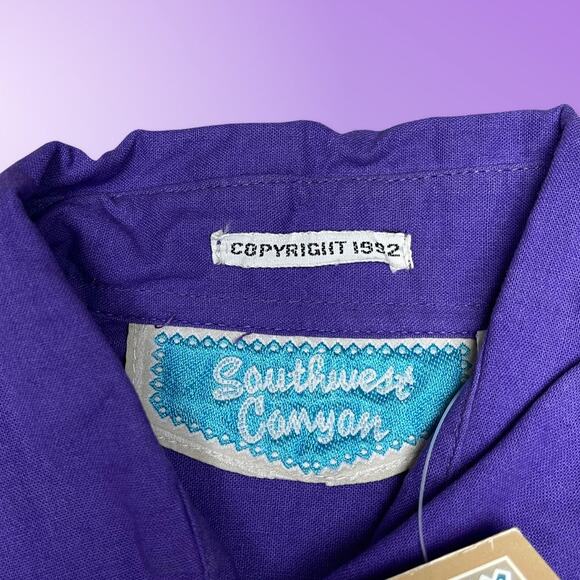Southwest Canyon 1992 Vintage LS Womens Purple Western Shirt NWT S - Picture 6 of 10